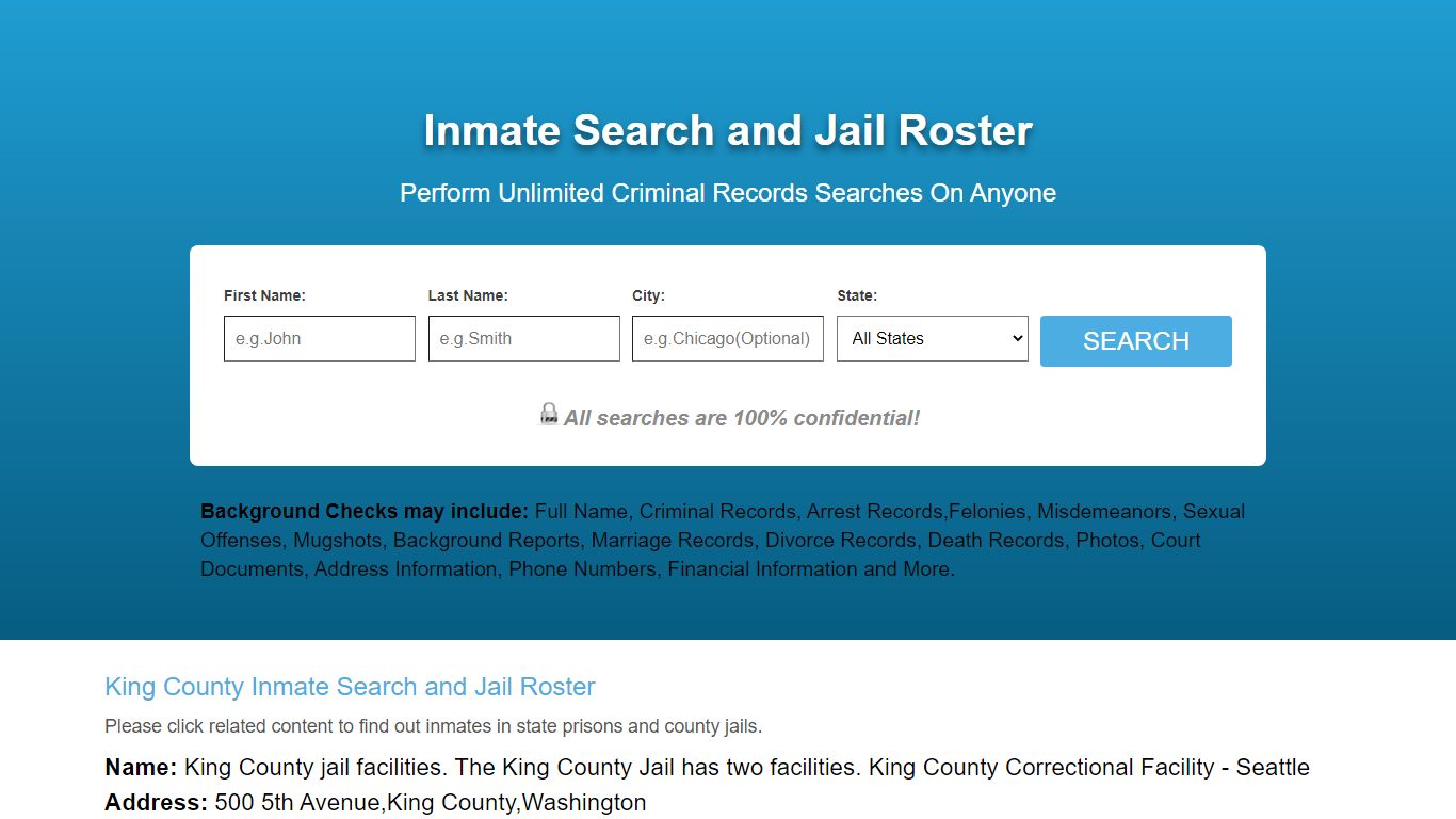 King County Inmate Search and Jail Roster